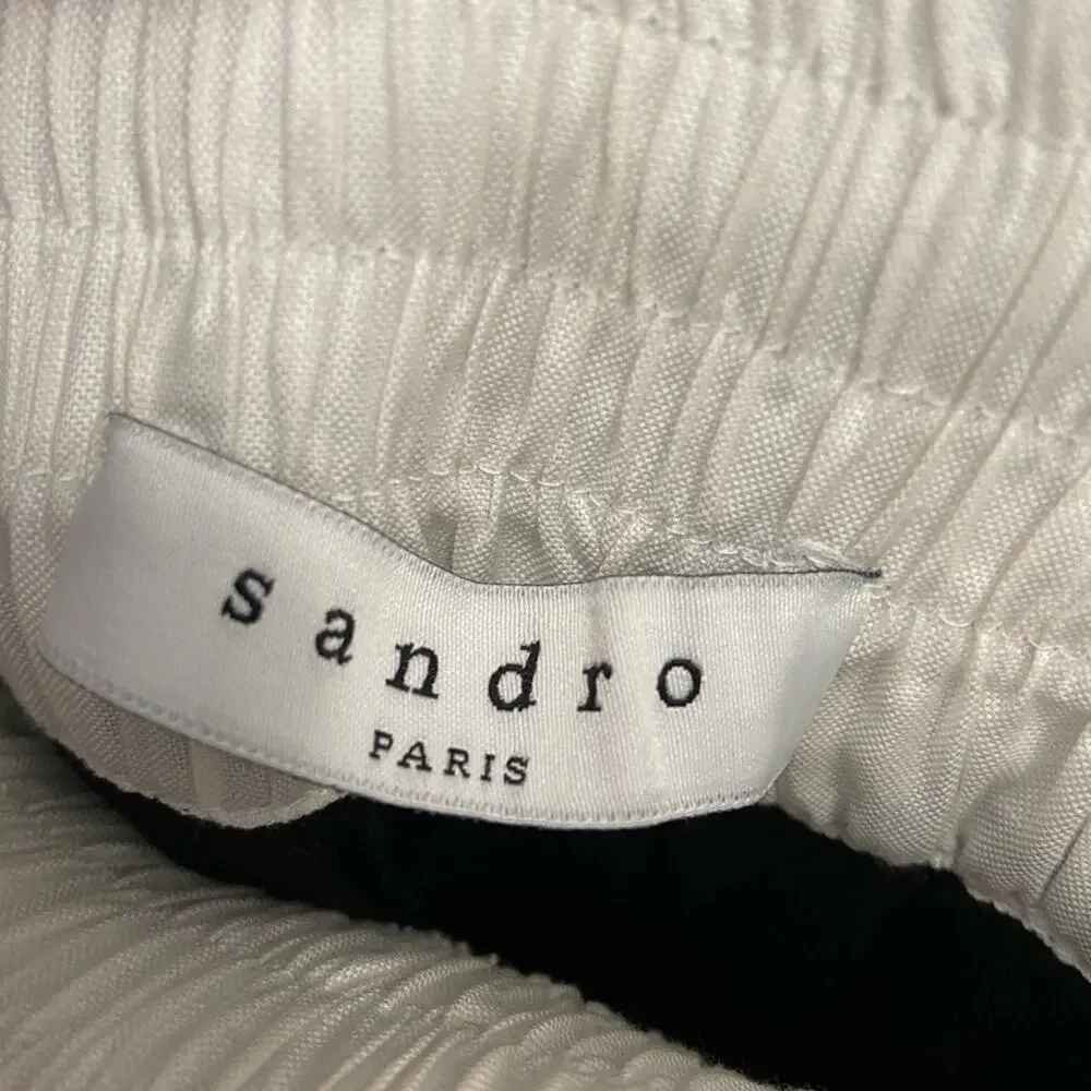 Sandro Wool Drawstring Pants Black Size 1 - Picture 7 of 9